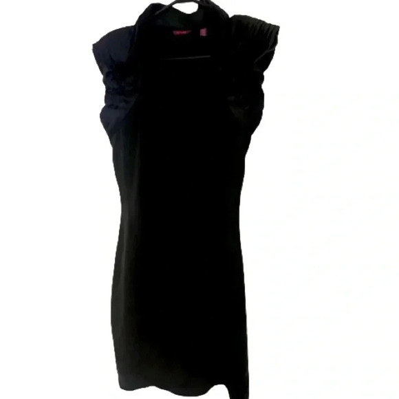 TED BAKER BLACK RUFFLE MINI DRESS SIZE SMALL  SHORT DRESS SIZE 1 - Picture 3 of 9